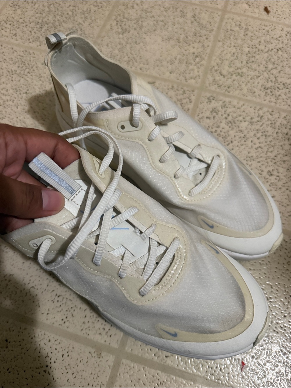 Nike Women's Cream and White Air Max-Style Low Top Sneakers - Picture 5 of 6